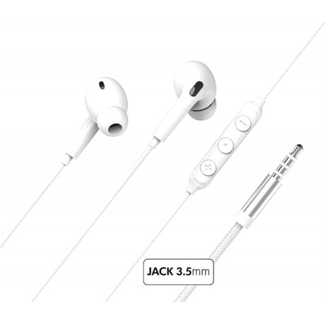 Force play écouteurs filaire jack 3.5mm blanc FPYKPINTRAJACKW