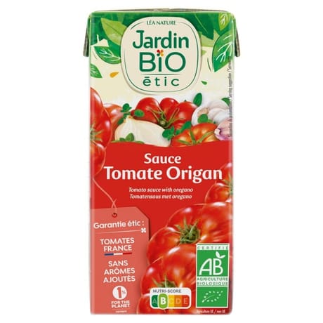 Jardin bio étic sauce tomate origan bio 340g