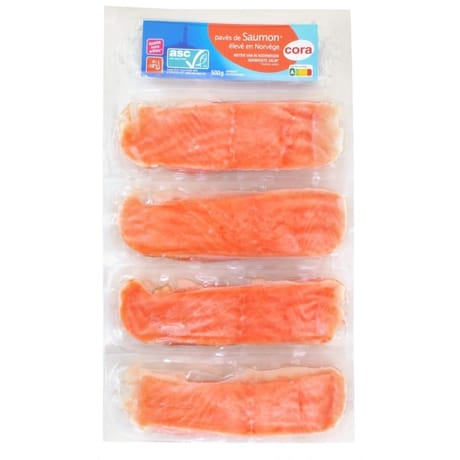 Cora pavé de saumon asc élevé en Norvège 4x125g