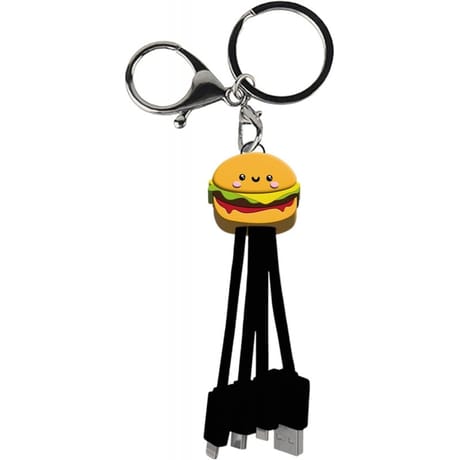 Yello koko câble de charge andy usb a/micro usb/usb c/ lightning 15 cm burger YKCBLANDYBURGERB