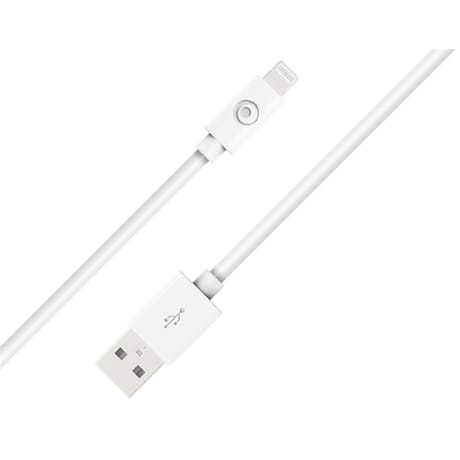 Bigben connected câble usb a /lightning 1.2m blanc 100%plastique recyclé CBLMFI1M2RW