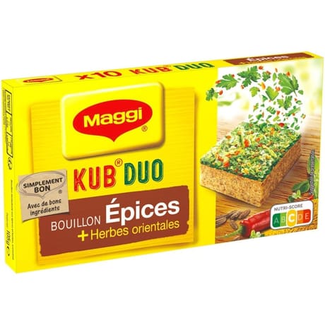 Maggi bouillon kub duo épices + herbes orientales 105g
