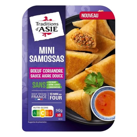 Tradition d'Asie mini samossas de boeuf à la coriandre 140g