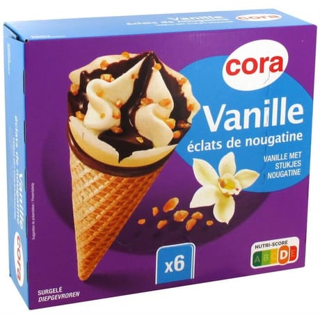 Cora 6 cônes vanille 720ml - 411g