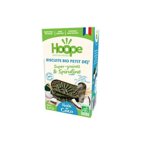 Hoope biscuits bio petit déj' noix de coco 160g