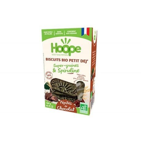 Hoope biscuits bio petit déj pépites de chocolat 160g