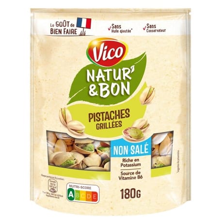 Vico natur'&bon pistache grillées non salée 180g