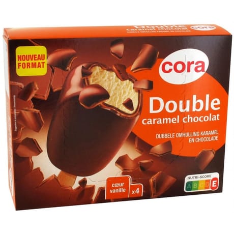 Cora bâtonnet double caramel/chocolat 4x 90ml 299g