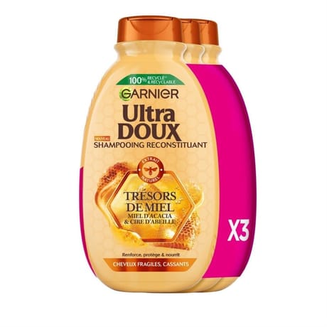 Ultra doux shampooing reconstituant trésors de miel lot 3 x300ml