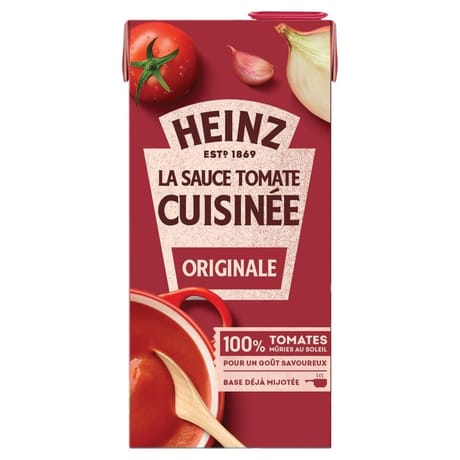 Heinz sauce tomates cuisinées ail et oignons brique 780g