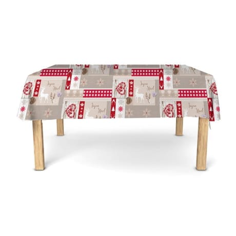 Nappe tentation chalet coeur rouge rect 150x300cm
