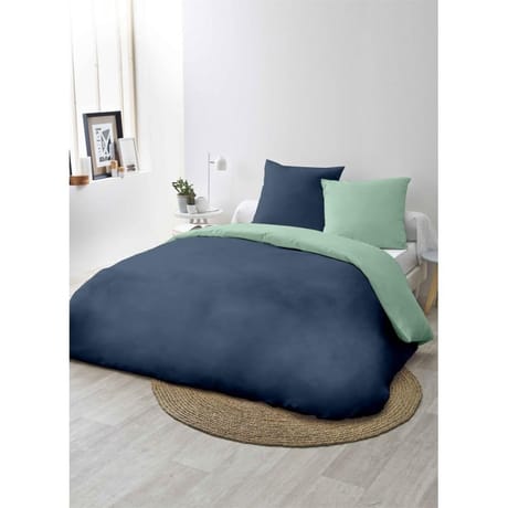 Parure HC microfibre lavée 240x220 cm+ 2 to 63x63 cm terracotta/lin fog