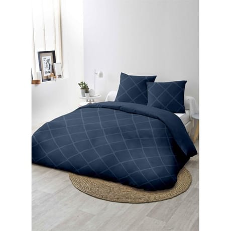 Parure housse de couette 200x200 + 2 taies 63x63 tuftee losange