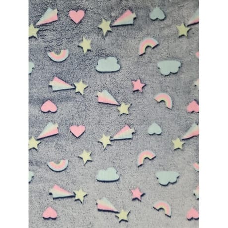 Plaid phosphorescent 130cmx160cm arc en ciel