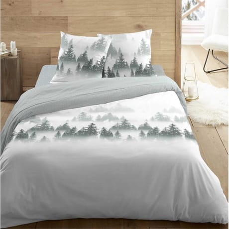 Parure housse de couette 260x240 + 2 taies 63x63  sapin