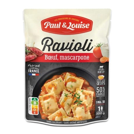 Paul et louise - sachet ravioli boeuf, mascarpone 300g