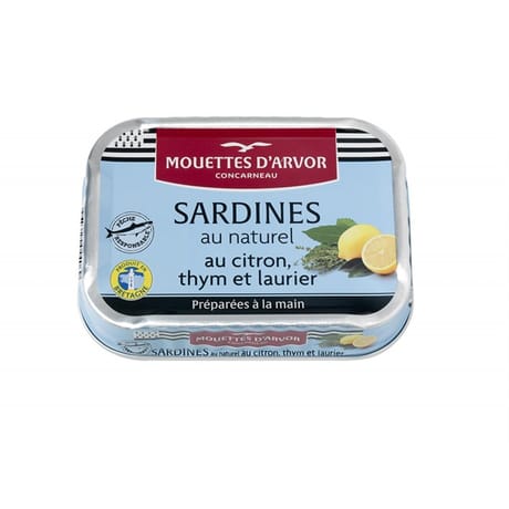Les mouettes d'arvor sardines au naturel citron thym laurier 115g