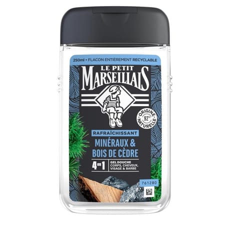 Le petit marseillais douche homme minéraux & bois de cèdre 250ml