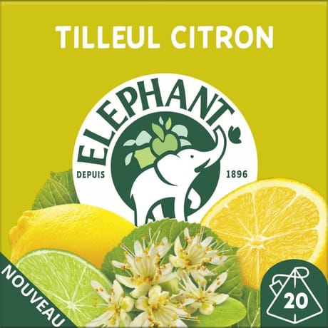Elephant infusion tilleul citron note de citron vert x20s - 28g