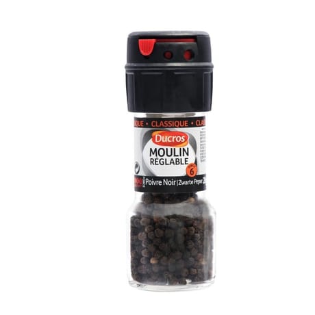 Ducros moulin réglable poivre noir grains 28g