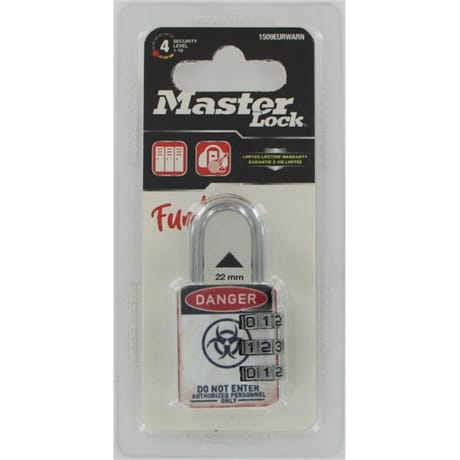 Cadenas combinaison 30mm motif danger