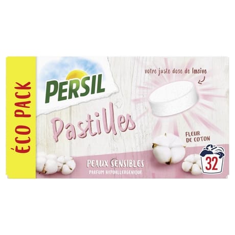 Persil lessive pastilles peaux sensibles fleur de coton x32 -0.96kg