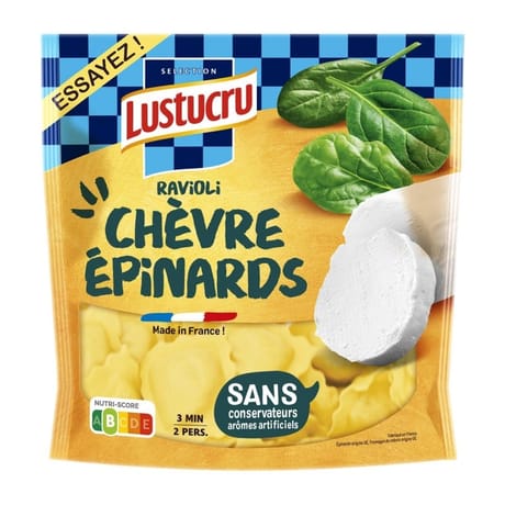 Lustucru sélection ravioli chèvre épinard 250g