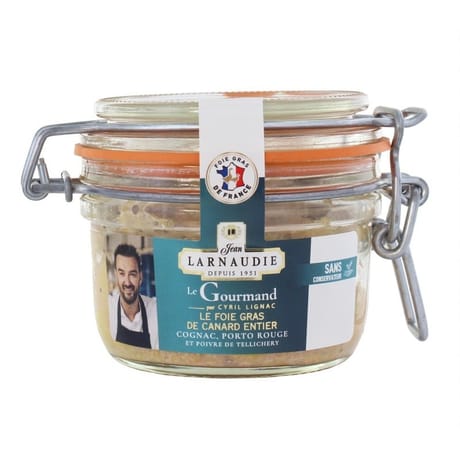 Jean larnaudie foie gras de canard entier "le gourmand" france bocal 120g