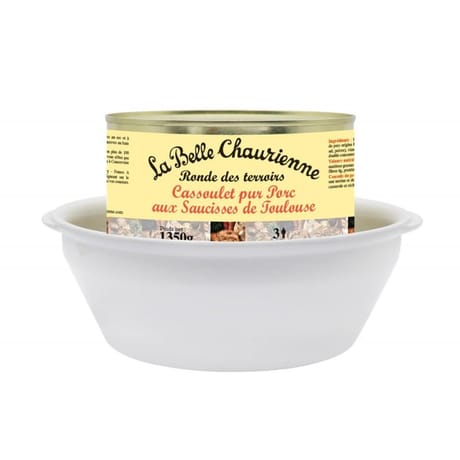 La belle chaurienne cassoulet purc porc + cassole tricolore "je peux pas j'ai match"