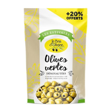 Le brin d'olivier olives vertes dénoyautées 120g + 20% offerts