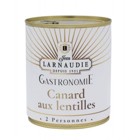 Jean larnaudie canard aux lentille gastronomie boite 840g