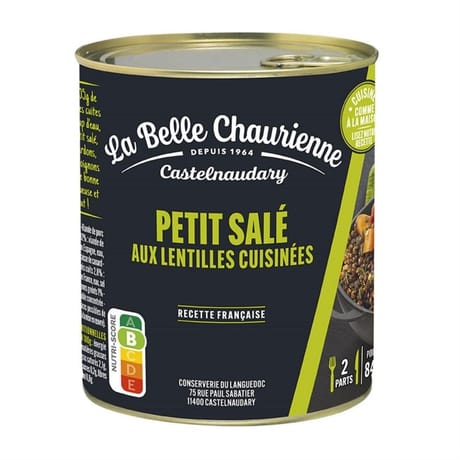 La belle chaurienne petit sale traditionnel aux lentilles cuisinées 840g