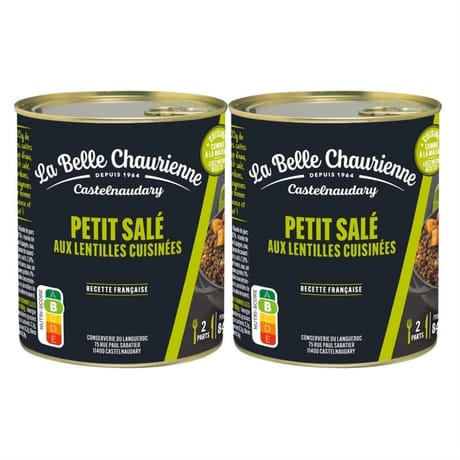 La belle chaurienne petit sale traditionnel aux lentilles cuisinées 840g lot de 2