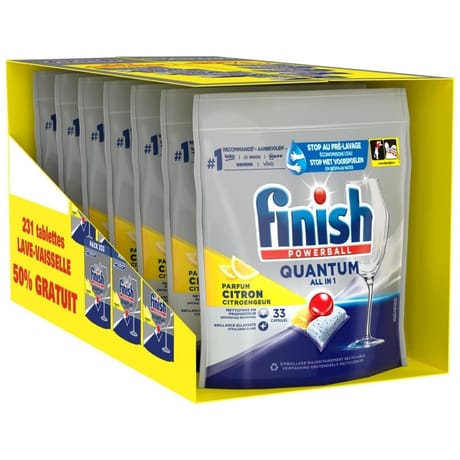 Finish quantum capsules lave-vaisselle citron 7x33 - 50% gratuit