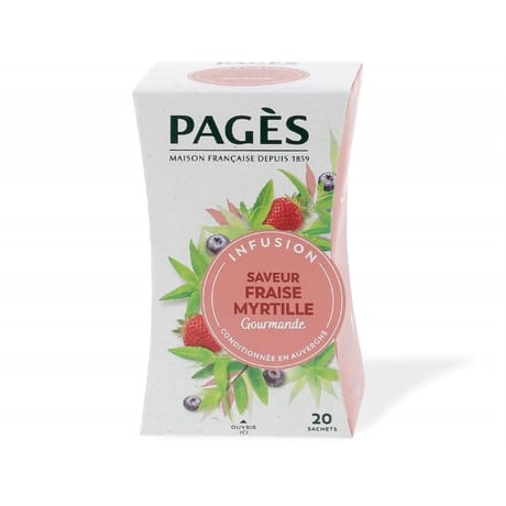 Pages infusion saveur fraise myrtille  gourmande x20s 40g