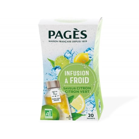 Pages infusion bio glacée zen saveur citron x20s 40g