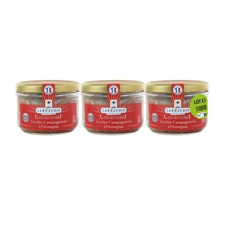 Jean larnaudie terrines de campagne a l'armagnac france gastronomie verrine 3x180g