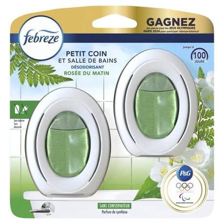 Febreze petit coin et salle de bains désodorisant wc rosée du matin 15ml