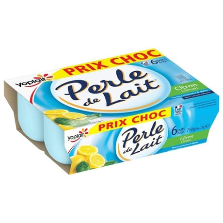 Perle de lait aromatisé citron 6x125g prix choc