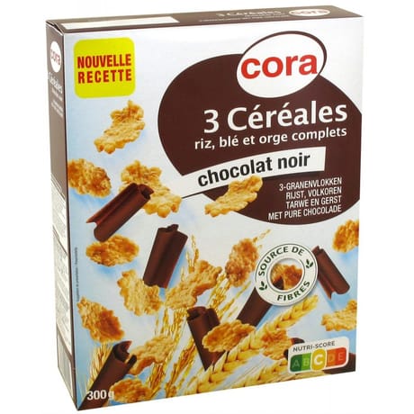Cora pétales 3 céréales chocolat noir 300g
