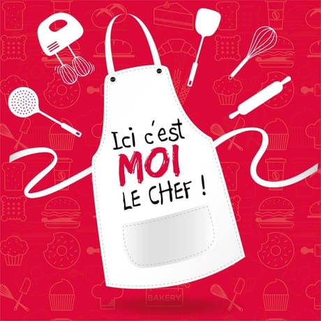 Mesa bella serviettes 33x33 cm 3 plis ici c'est moi le chef x20