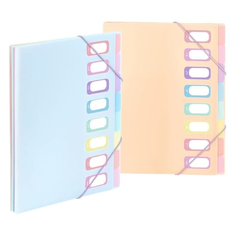 Viquel trieur extensible 8 compartiments a4 polypro rainbow pastel
