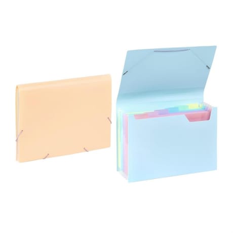 Viquel trieur extensible 6 compartiments a4 polypro rainbow pastel