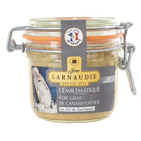 Jean larnaudie foie gras de canard entier france "l'emblematique" sel de guerande