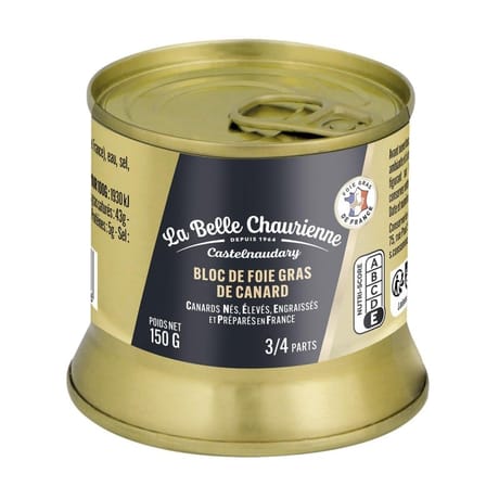 La belle chaurienne bloc de foie gras de canard France 150g