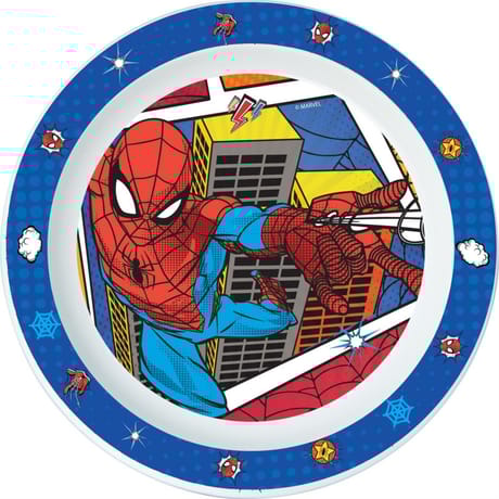 Assiette plate micro ondable spiderman arachnid grid 20cm