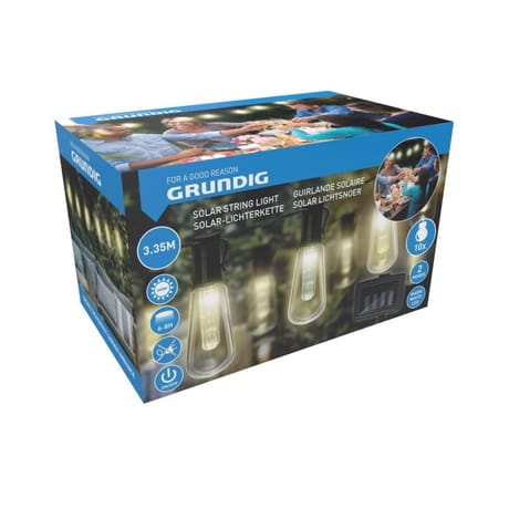Guirlande solaire 10 ampoules  335x4x9cm grundig  3,35m