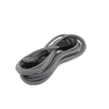 Prolongateur textile 3m 3x1.5m  textile câble noir/blanc & nr 451g