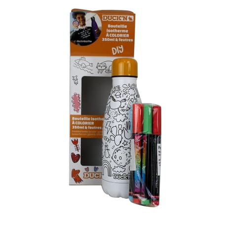 Coffret bouteille duck'n 350ml + 6 feutres