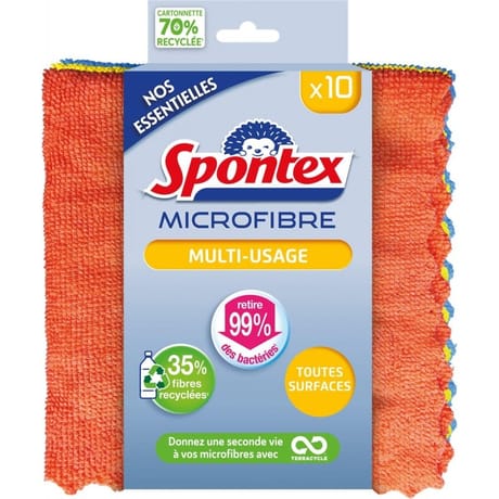 10 lavettes microfibre multi-usage